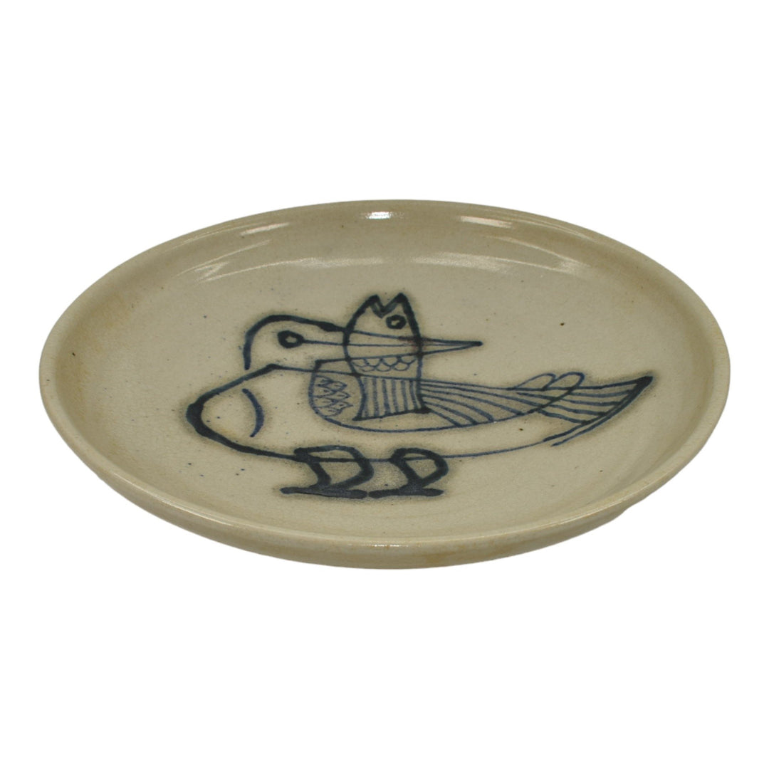 Pigeon Forge Tennessee 1982 Bird Eating Fish Wall Art Ceramic Plate Ferguson - Just Art Pottery