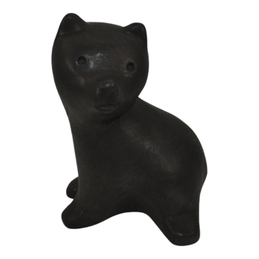 Pigeon Forge Tennessee Pottery Matte Black Bear Figurine Ferguson