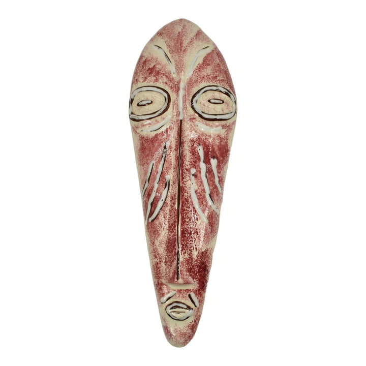 Dryden Hot Springs Ark Pottery Tribal Tiki Red Ceramic Hanging Wall Art Mask