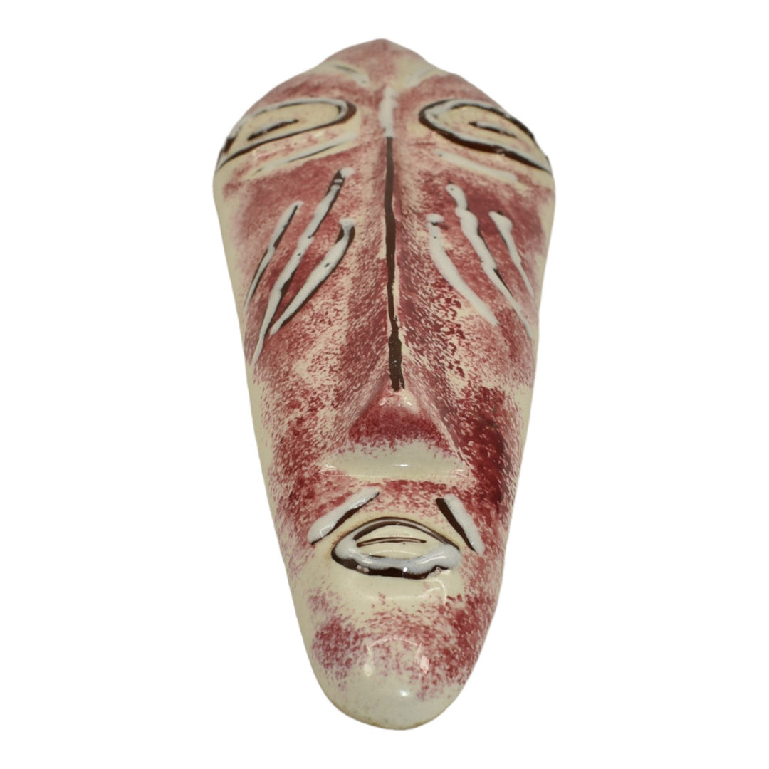 Dryden Hot Springs Ark Pottery Tribal Tiki Red Ceramic Hanging Wall Art Mask