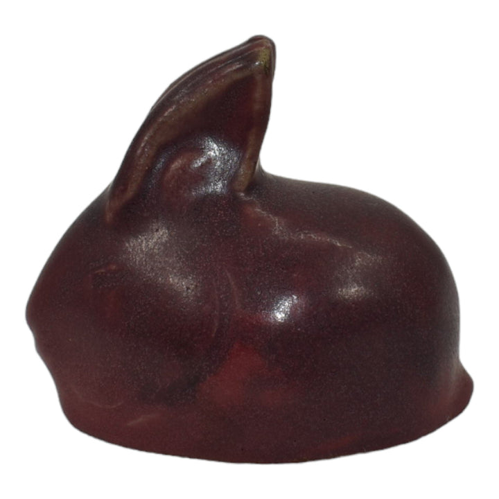 Van Briggle Pottery Late Teens Mulberry Split Ear Rabbit Paperweight F ...