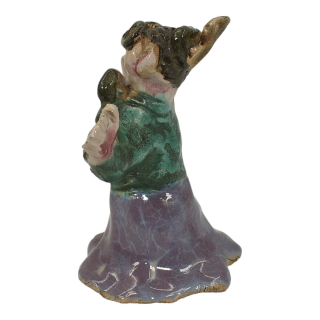 Overbeck 1911-1955 Vintage Art Pottery Hand Thrown Ceramic Lady Figurine