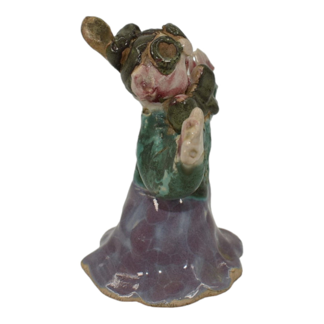 Overbeck 1911-1955 Vintage Art Pottery Hand Thrown Ceramic Lady Figurine