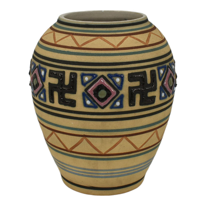 Brush McCoy Zuniart 1924 Art Pottery Native American Design Ceramic Vase 050 - Just Art Pottery
