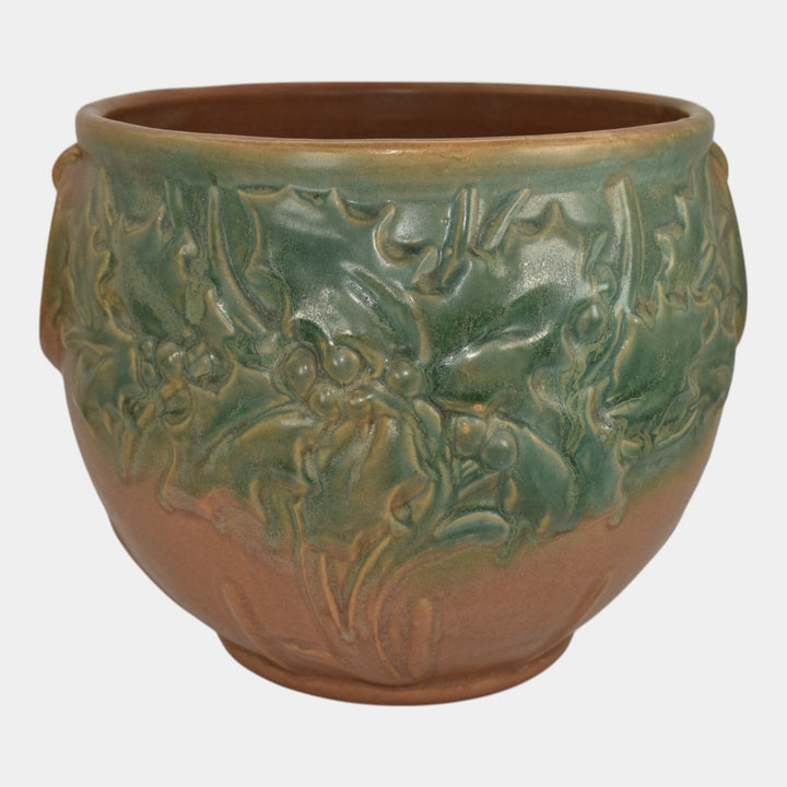 McCoy 1930s Vintage Art Pottery Leaves Berries Large Jardiniere