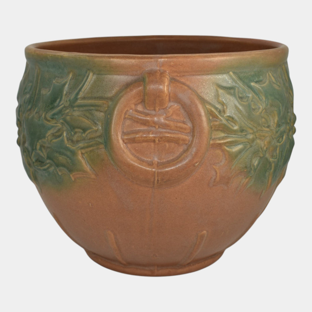 McCoy 1930s Vintage Art Pottery Leaves Berries Large Jardiniere
