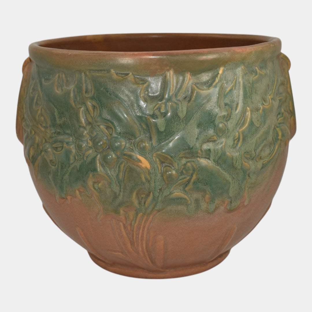 McCoy 1930s Vintage Art Pottery Leaves Berries Large Jardiniere
