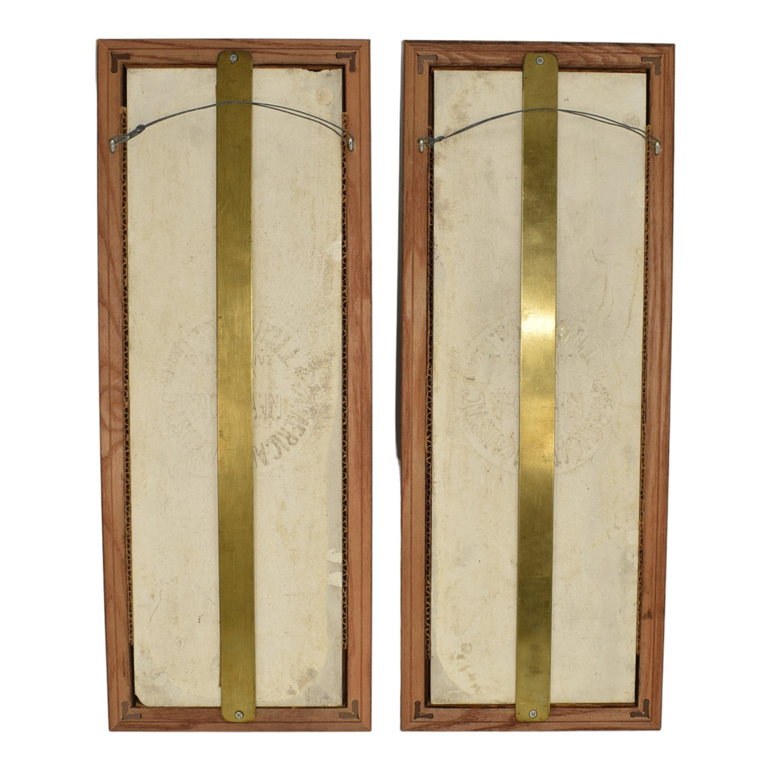 AETCO American Encaustic Art Pottery Maiden And Musician Ceramic Framed Tiles - Just Art Pottery