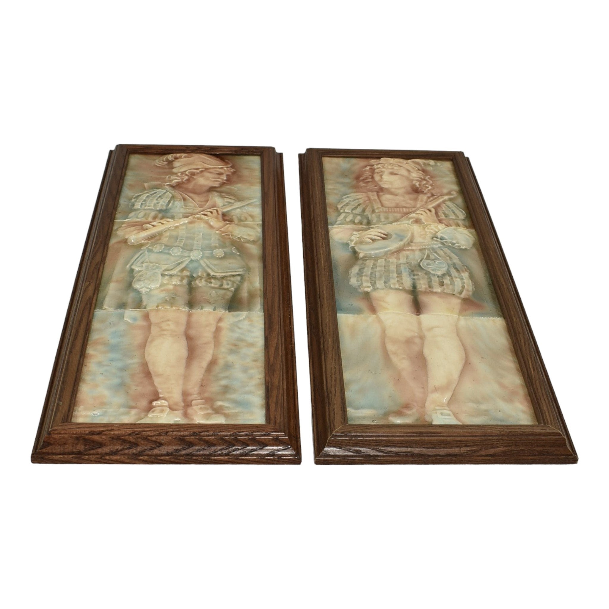 Trent Tile Company 1880s Vintage Art Pottery Musicians Ceramic