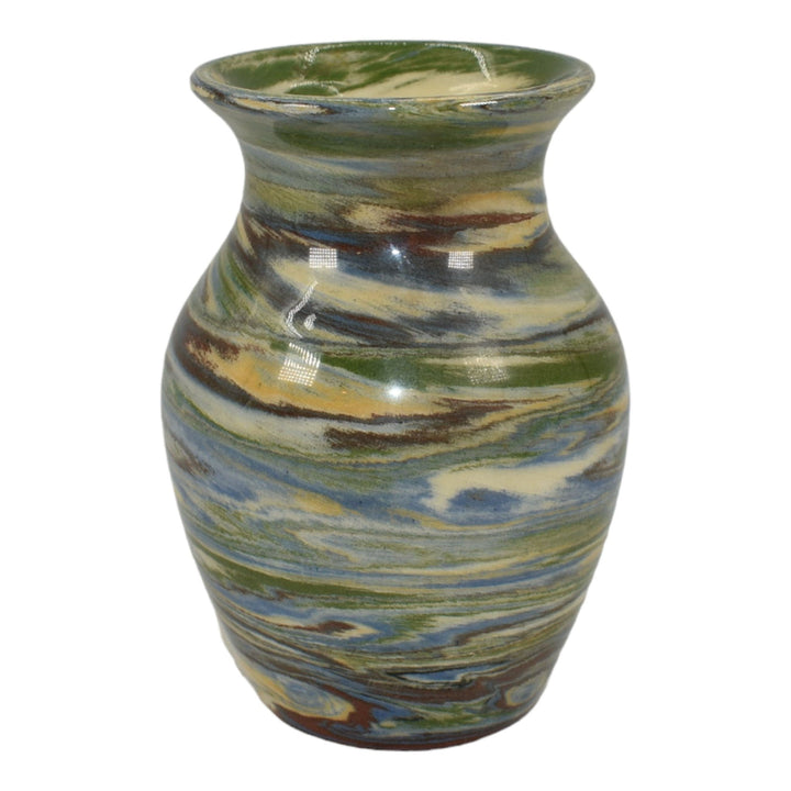 Desert Sands Mission Swirl Vintage Art Pottery Blue Green Ceramic Vase