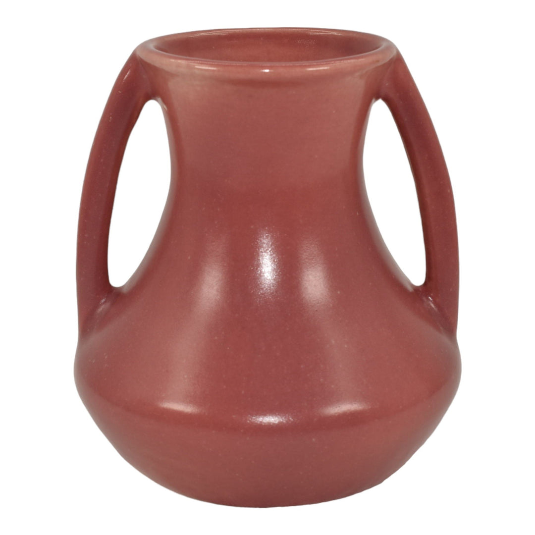 Vichico Trenton New Jersey Vintage Art Pottery Pink Handled Ceramic Vase 1023 - Just Art Pottery
