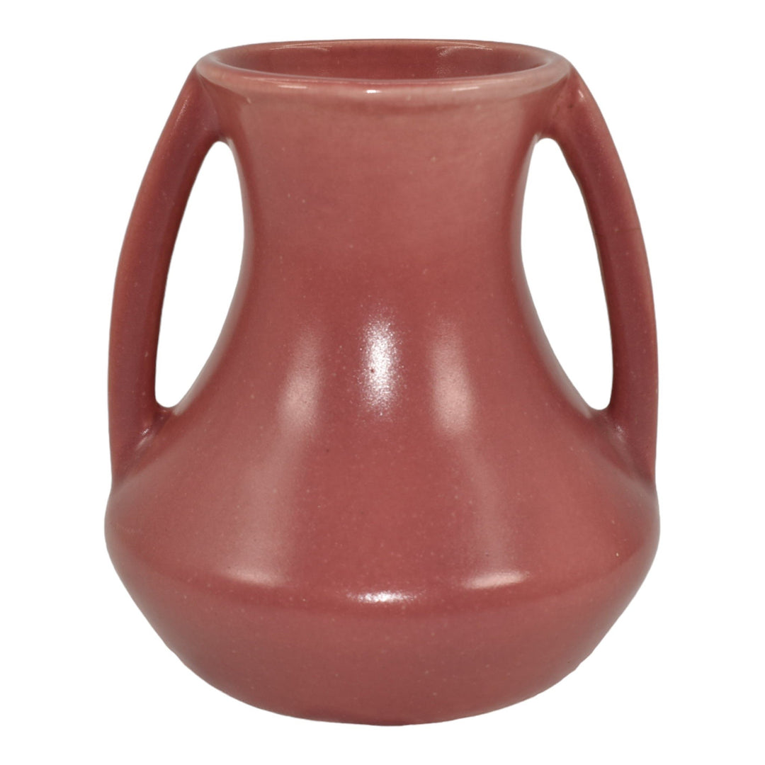 Vichico Trenton New Jersey Vintage Art Pottery Pink Handled Ceramic Vase 1023 - Just Art Pottery