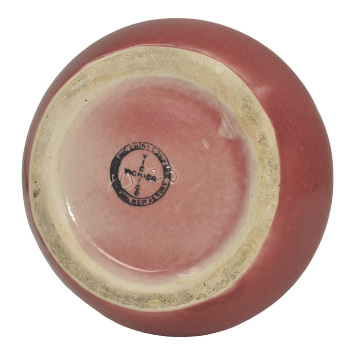 Vichico Trenton New Jersey Vintage Art Pottery Pink Handled Ceramic Vase 1023 - Just Art Pottery
