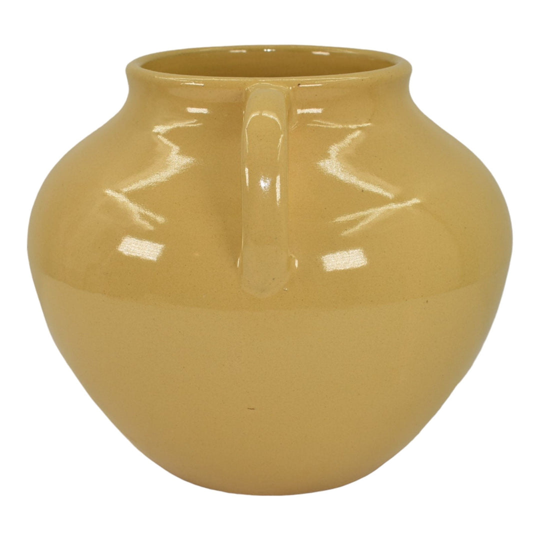 Zanesville Stoneware 1930s Art Deco Pottery Yellow Ceramic Vase B17