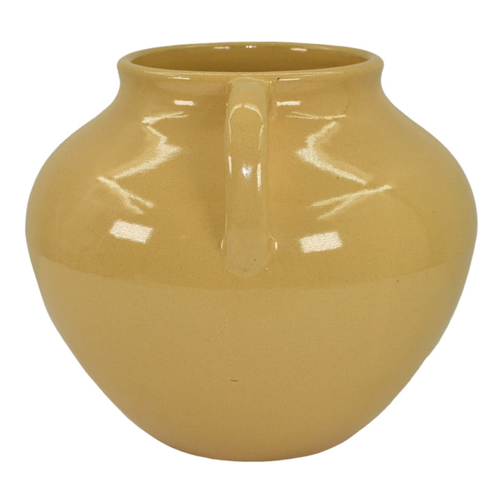 Zanesville Stoneware 1930s Art Deco Pottery Yellow Ceramic Vase B17