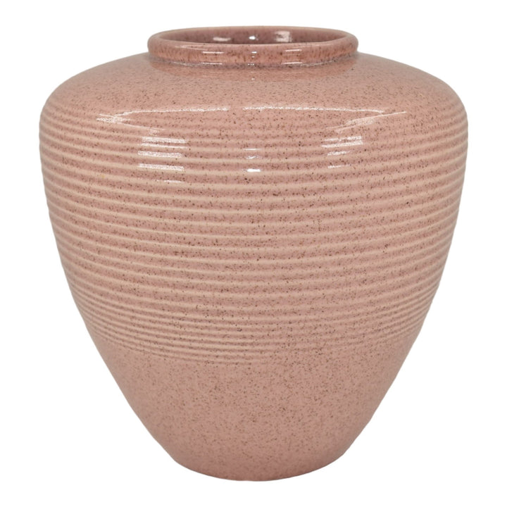 Red Wing 1950s Vintage Mid Century Modern Pottery Mottled Pink Ceramic Vase 1583