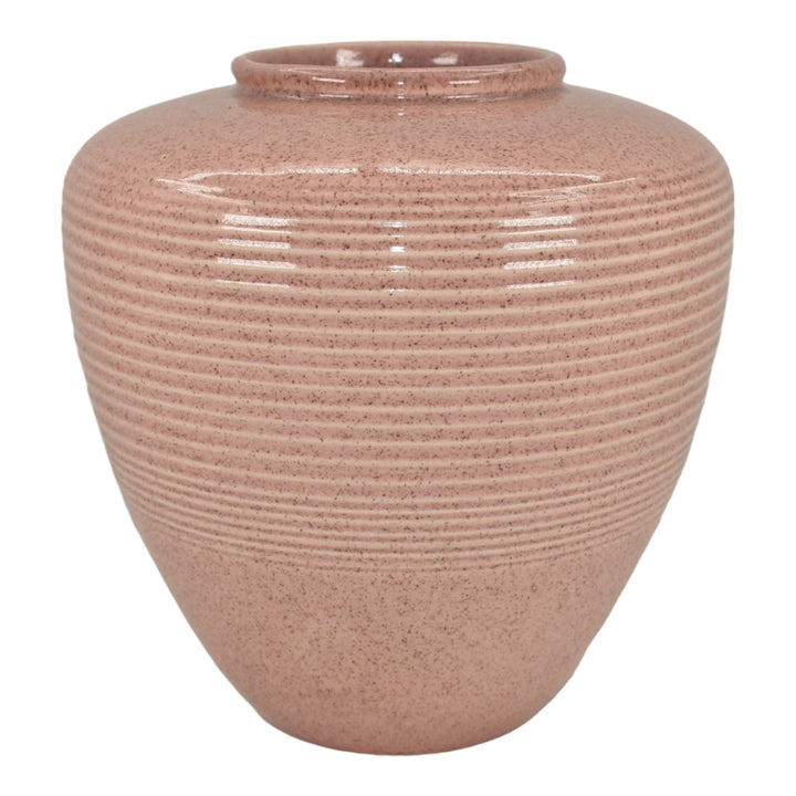 Red Wing 1950s Vintage Mid Century Modern Pottery Mottled Pink Ceramic Vase 1583