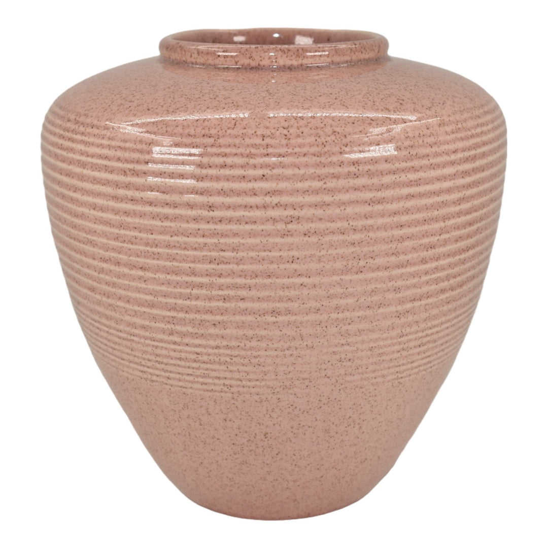 Red Wing 1950s Vintage Mid Century Modern Pottery Mottled Pink Ceramic Vase 1583
