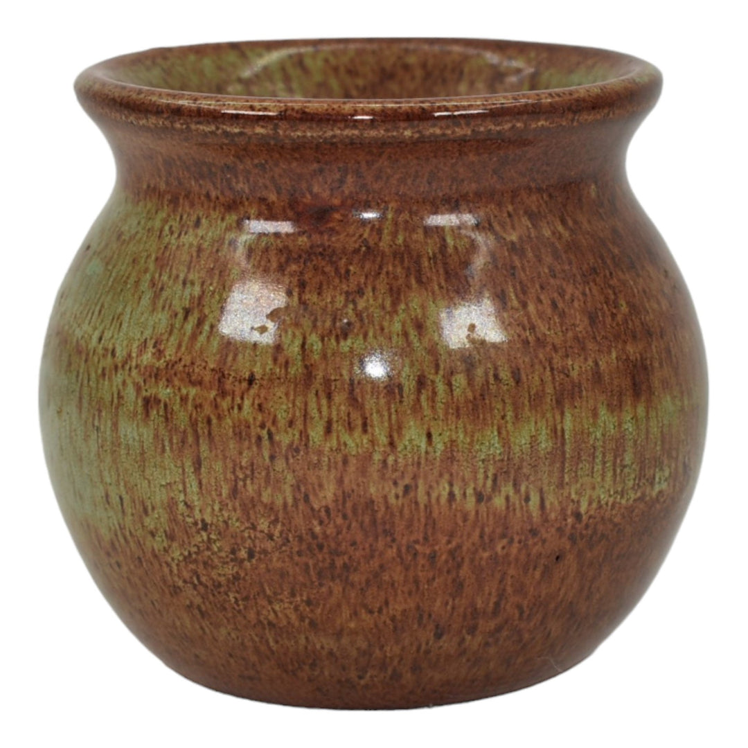 Pine Ridge Sioux Dakota Vintage Art Pottery Hand Made Brown Green Vase Cottier