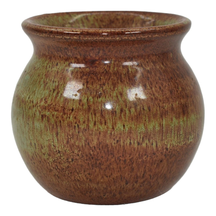 Pine Ridge Sioux Dakota Vintage Art Pottery Hand Made Brown Green Vase Cottier