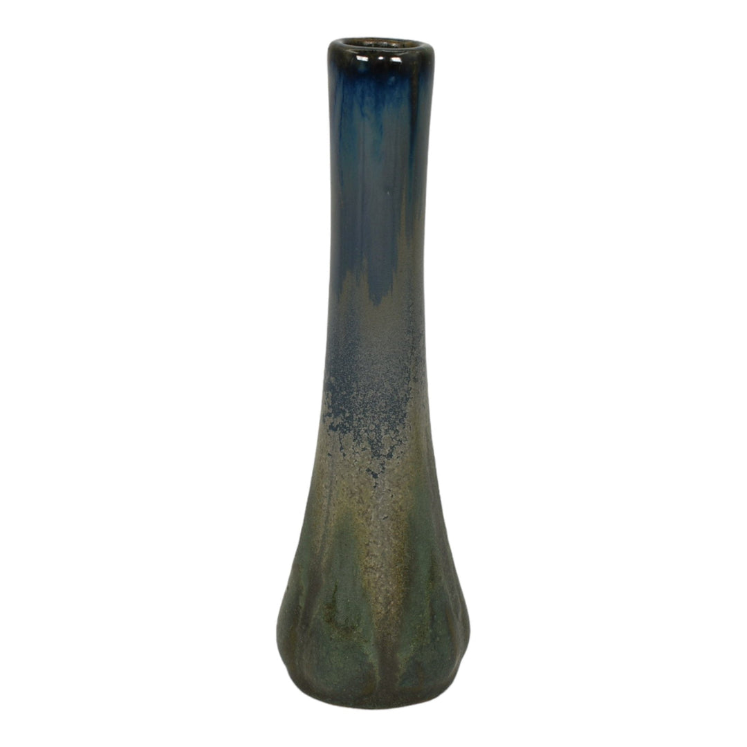 Fulper 1917-27 Arts And Crafts Pottery Blue Ceramic Twig Stick Bud Vase 08