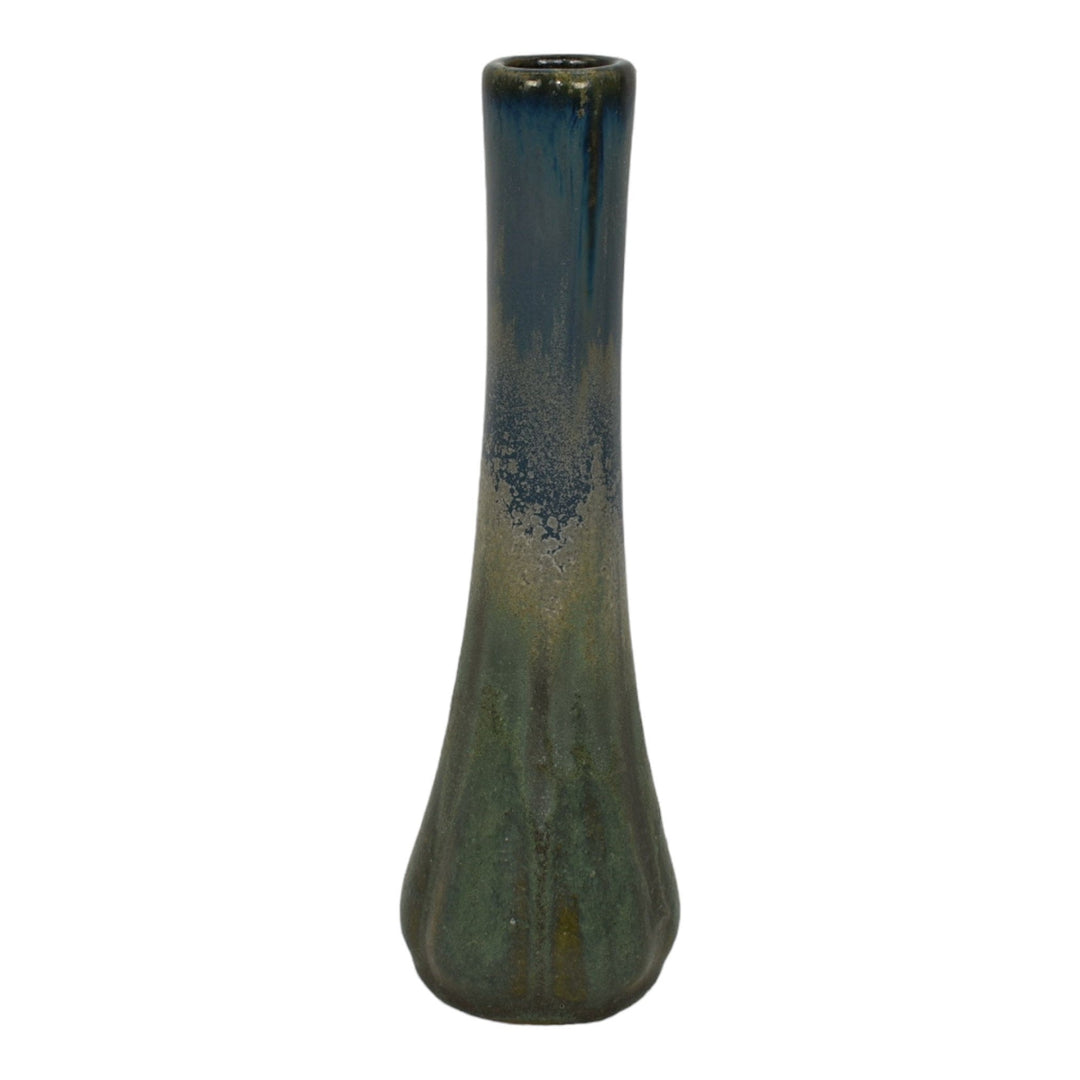 Fulper 1917-27 Arts And Crafts Pottery Blue Ceramic Twig Stick Bud Vase 08