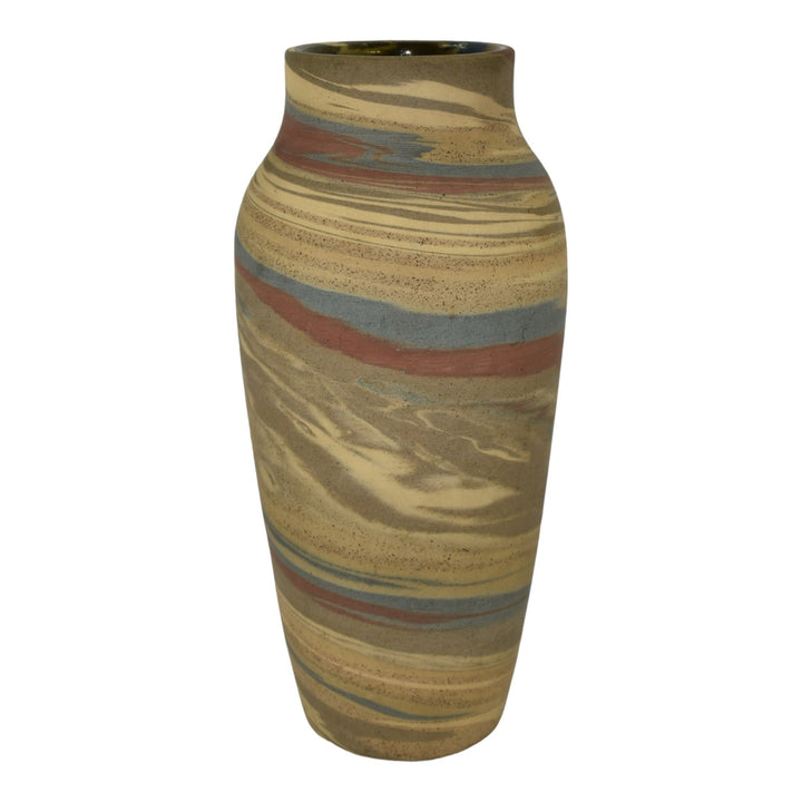Niloak Mission Swirl 1925-30s Vintage Hand Made Art Pottery Brown Ceramic Vase - Just Art Pottery