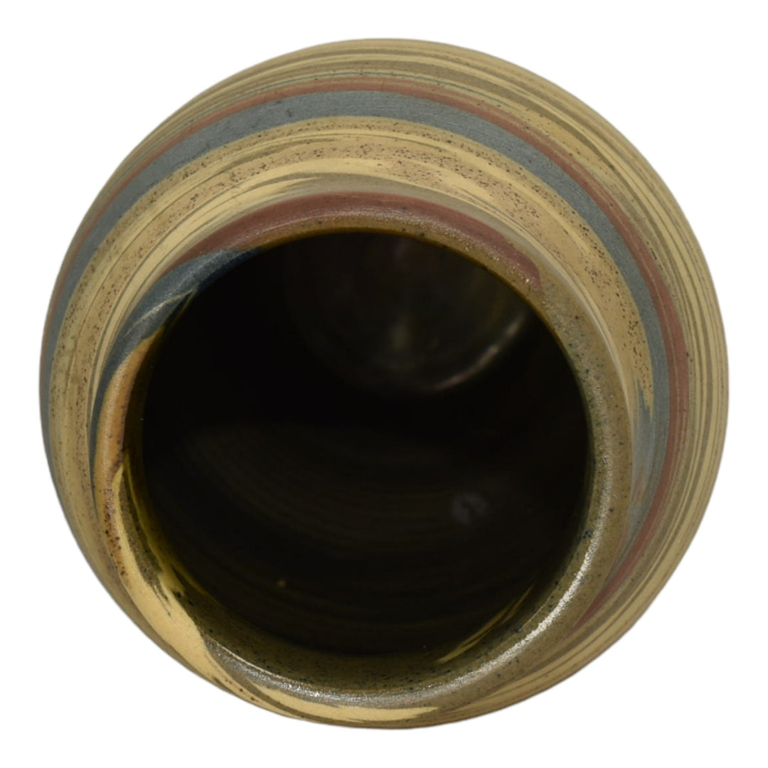Niloak Mission Swirl 1925-30s Vintage Hand Made Art Pottery Brown Ceramic Vase - Just Art Pottery