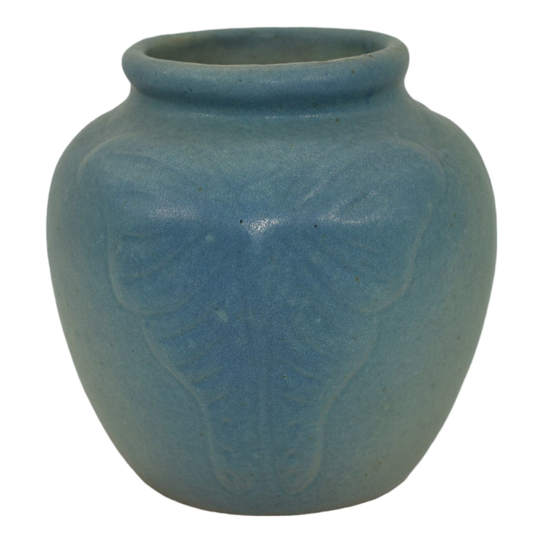 Van Briggle Late Teen Arts And Crafts Pottery Butterfly Blue Ceramic Vase 688