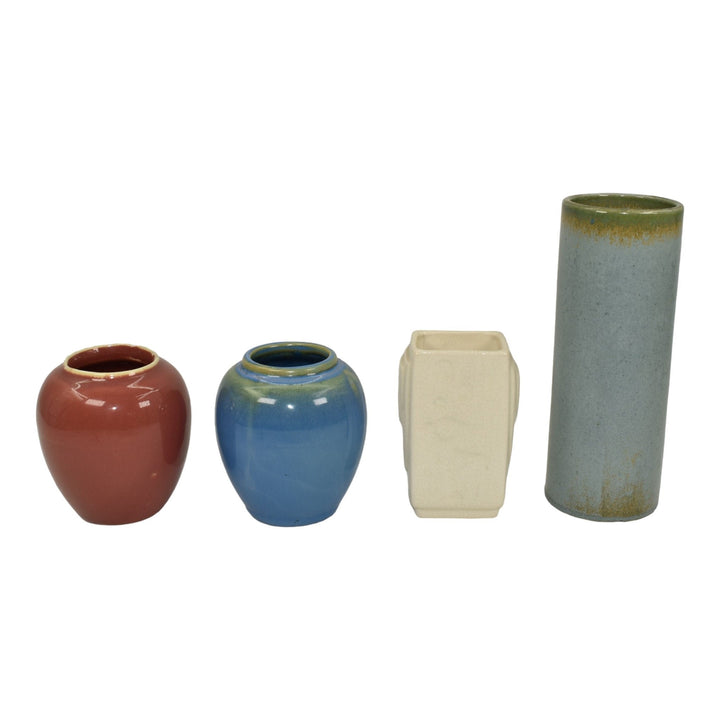 Frederic Auburn Cincinnati Pottery Vintage Art Pottery Set of Four Ceramic Vases