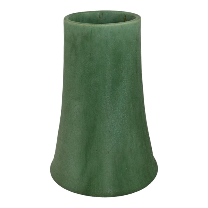 Jervis Early 1900s Vintage Art Pottery Matte Green Crystalline Ceramic Vase 106
