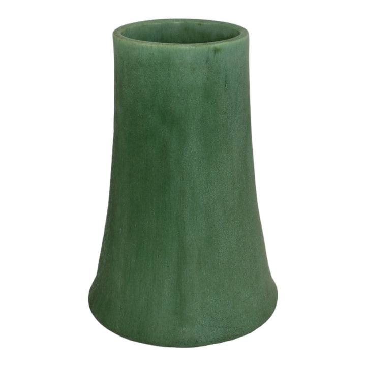 Jervis Early 1900s Vintage Art Pottery Matte Green Crystalline Ceramic Vase 106