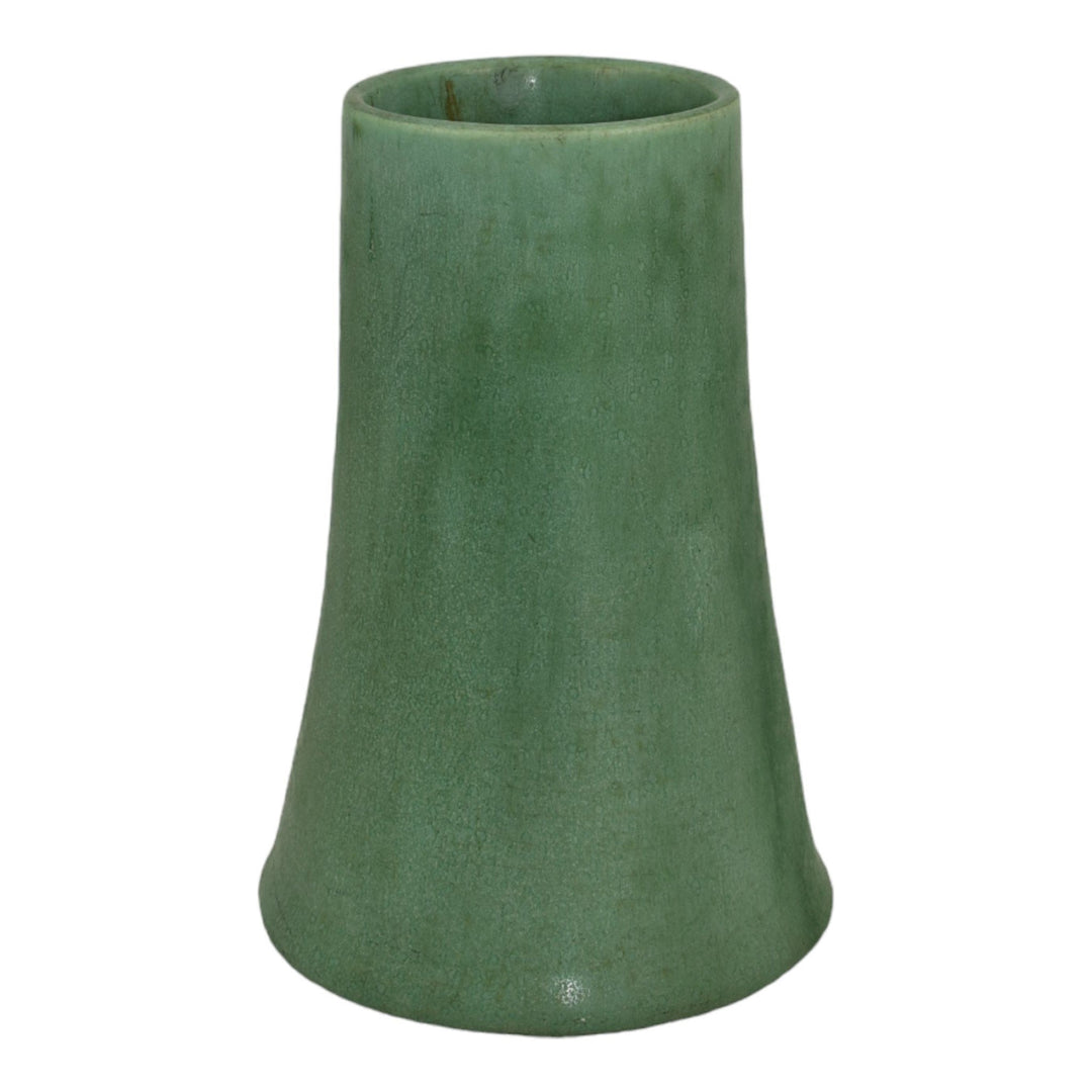 Jervis Early 1900s Vintage Art Pottery Matte Green Crystalline Ceramic Vase 106
