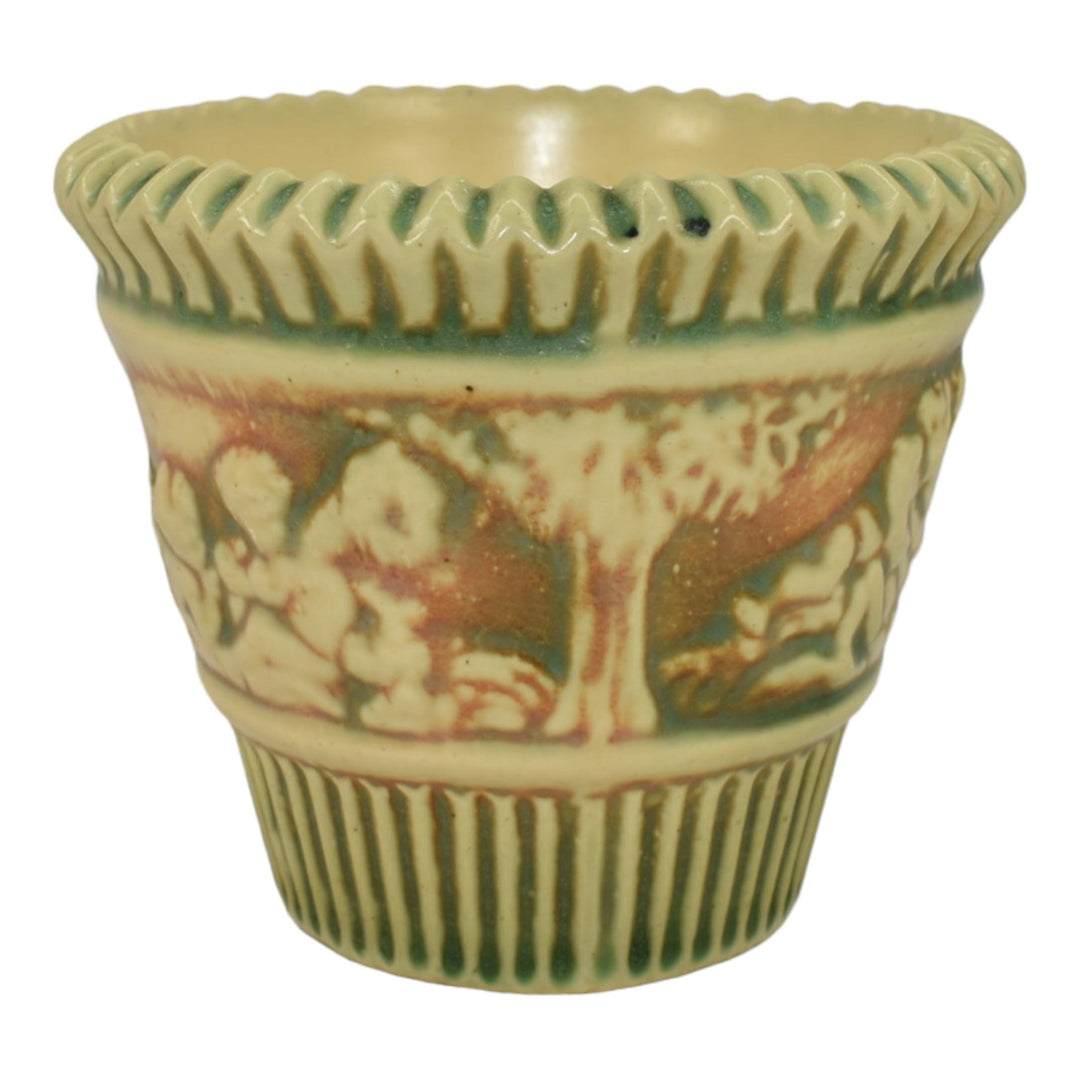 vintage planter pot Roseville Donatello 1916 Vintage Art Pottery Ceramic Flower Pot Plante – Just Art Pottery