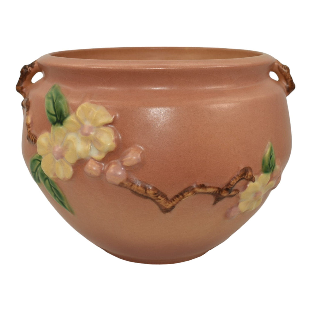 Roseville Apple Blossom Pink 1949 Art Pottery Ceramic Jardiniere Planter 301-6