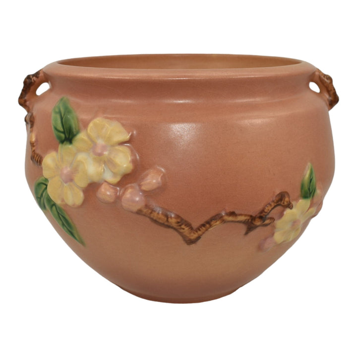 Roseville Apple Blossom Pink 1949 Art Pottery Ceramic Jardiniere Planter 301-6