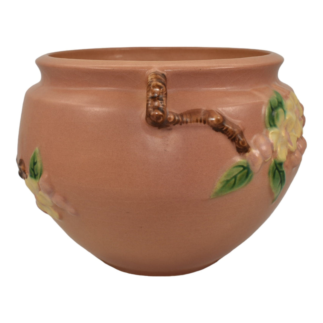 Roseville Apple Blossom Pink 1949 Art Pottery Ceramic Jardiniere Planter 301-6