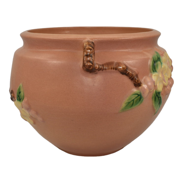Roseville Apple Blossom Pink 1949 Art Pottery Ceramic Jardiniere Planter 301-6