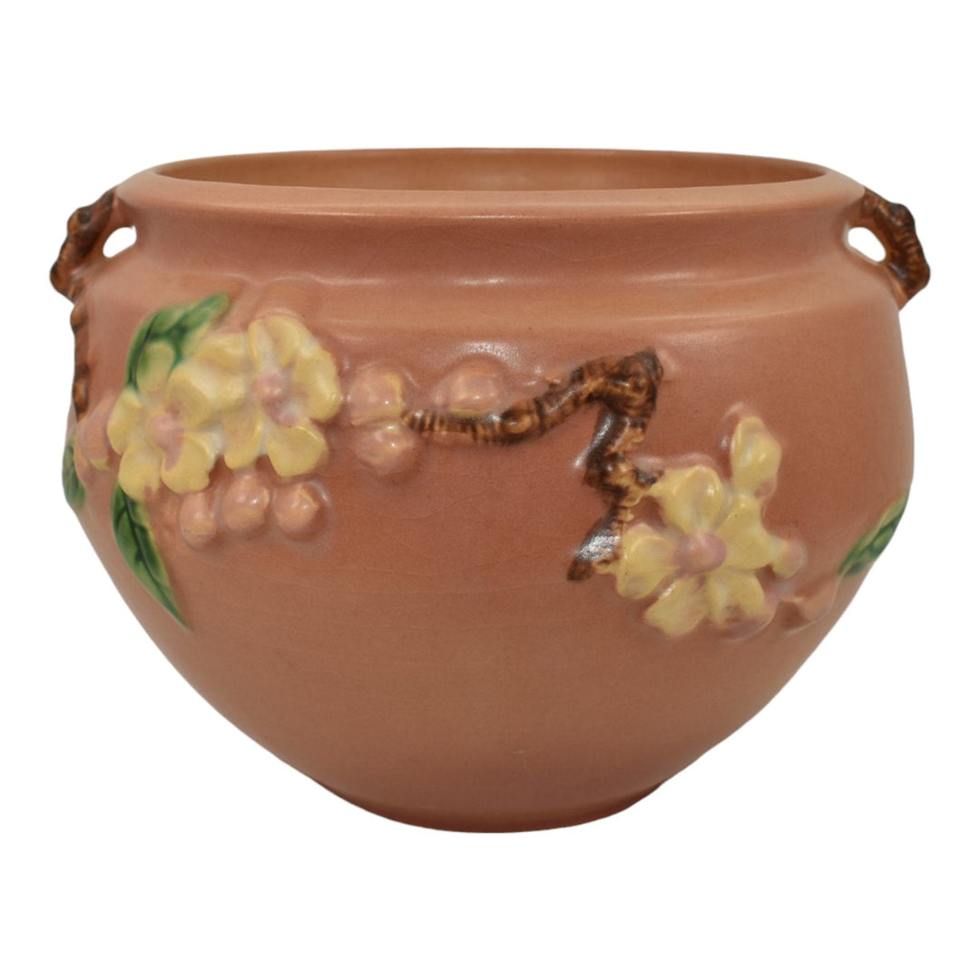 Roseville Apple Blossom Pink 1949 Art Pottery Ceramic Jardiniere Planter 301-6