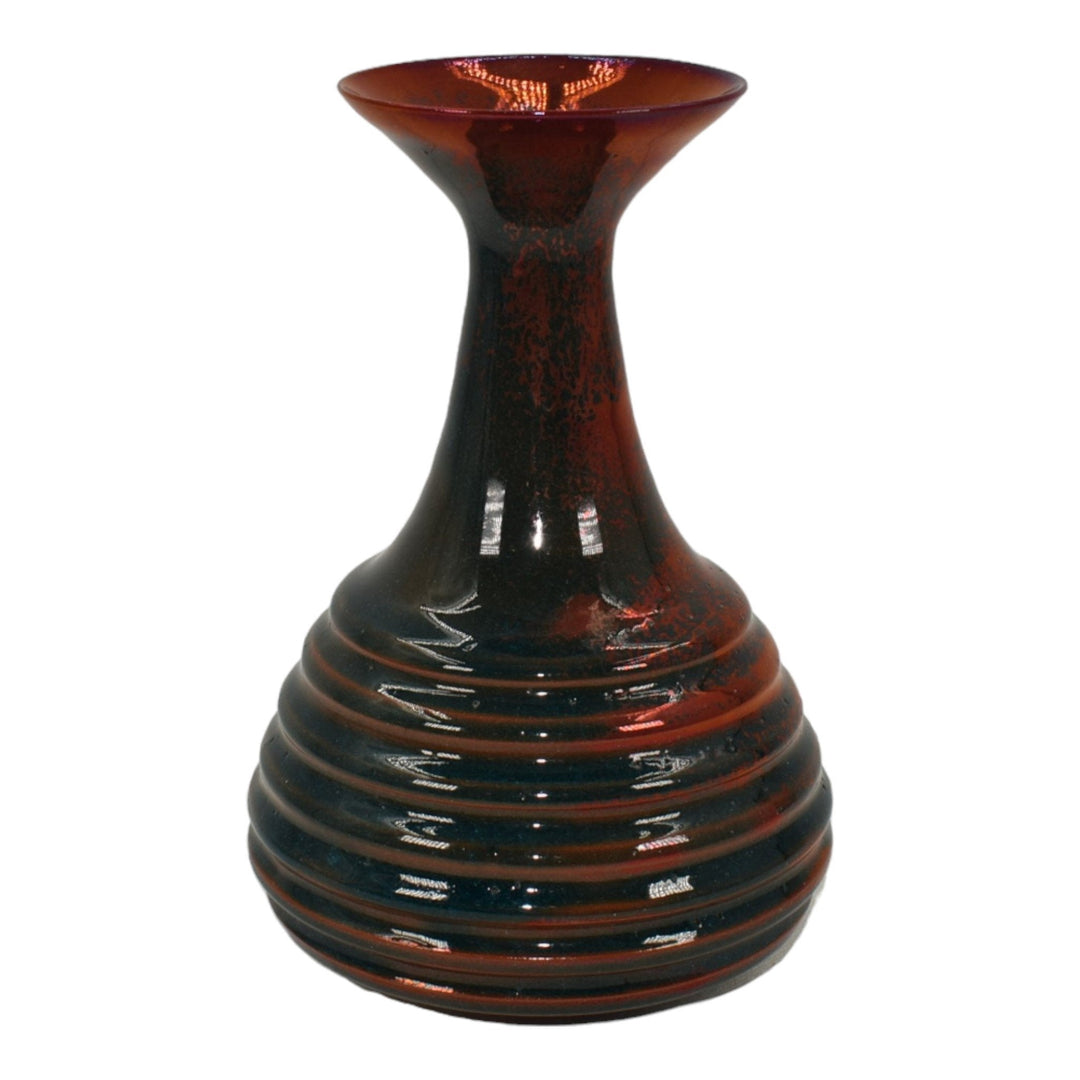 James Haggerty Studio Art Pottery Hand Made Metallic Red Luster Ceramic Vase