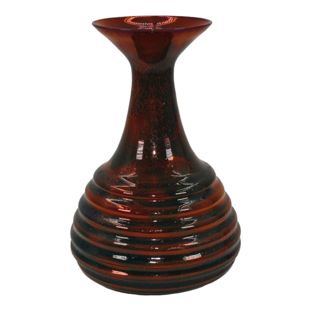 James Haggerty Studio Art Pottery Hand Made Metallic Red Luster Ceramic Vase