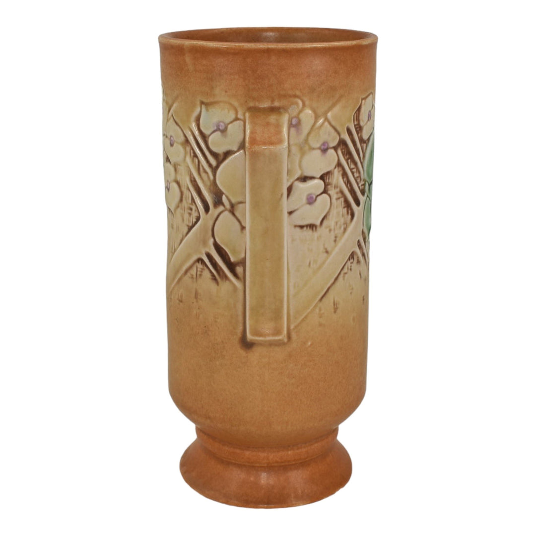 Roseville Clemana Brown 1936 Vintage Art Deco Pottery Ceramic Vase 755-9 - Just Art Pottery
