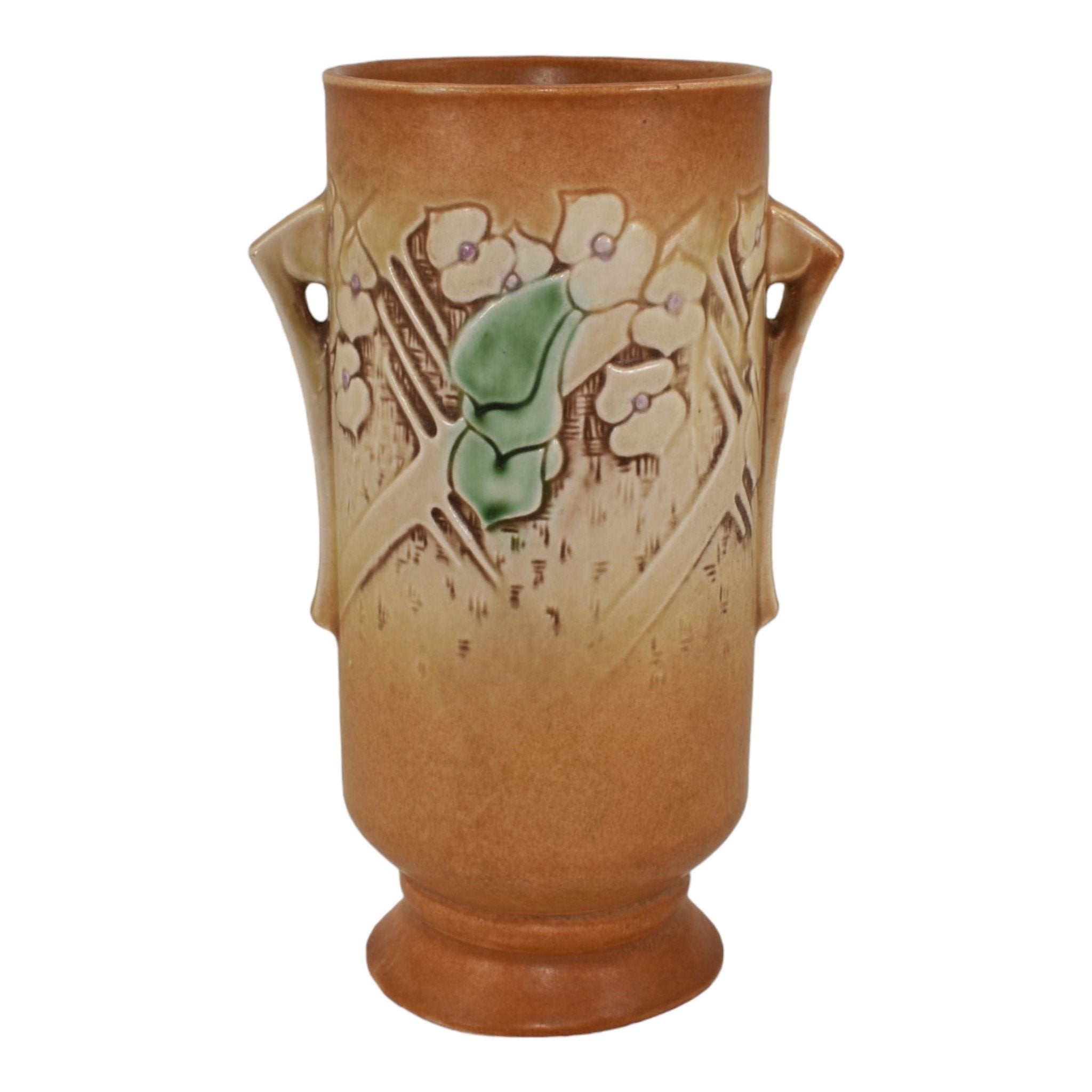 Roseville Clemana Brown 1936 Vintage Art Deco Pottery Ceramic Vase