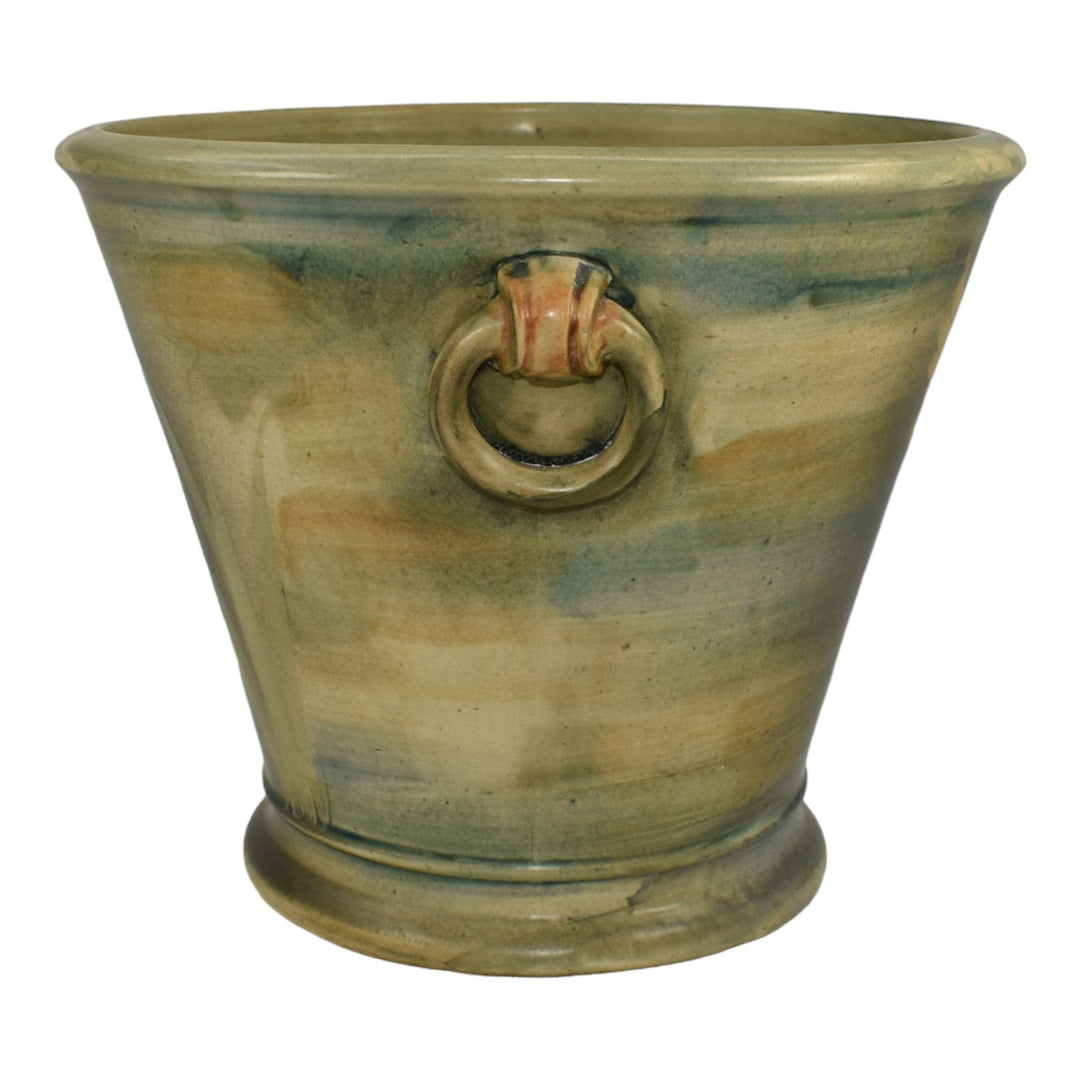 Weller Copra 1915 Vintage Art Pottery Daffodil Green Ceramic Jardiniere Planter