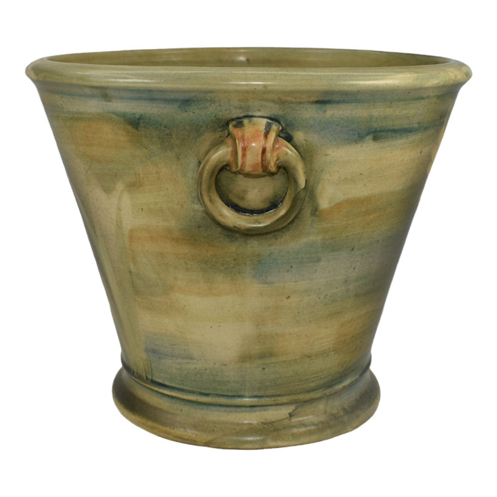Weller Copra 1915 Vintage Art Pottery Daffodil Green Ceramic Jardiniere Planter