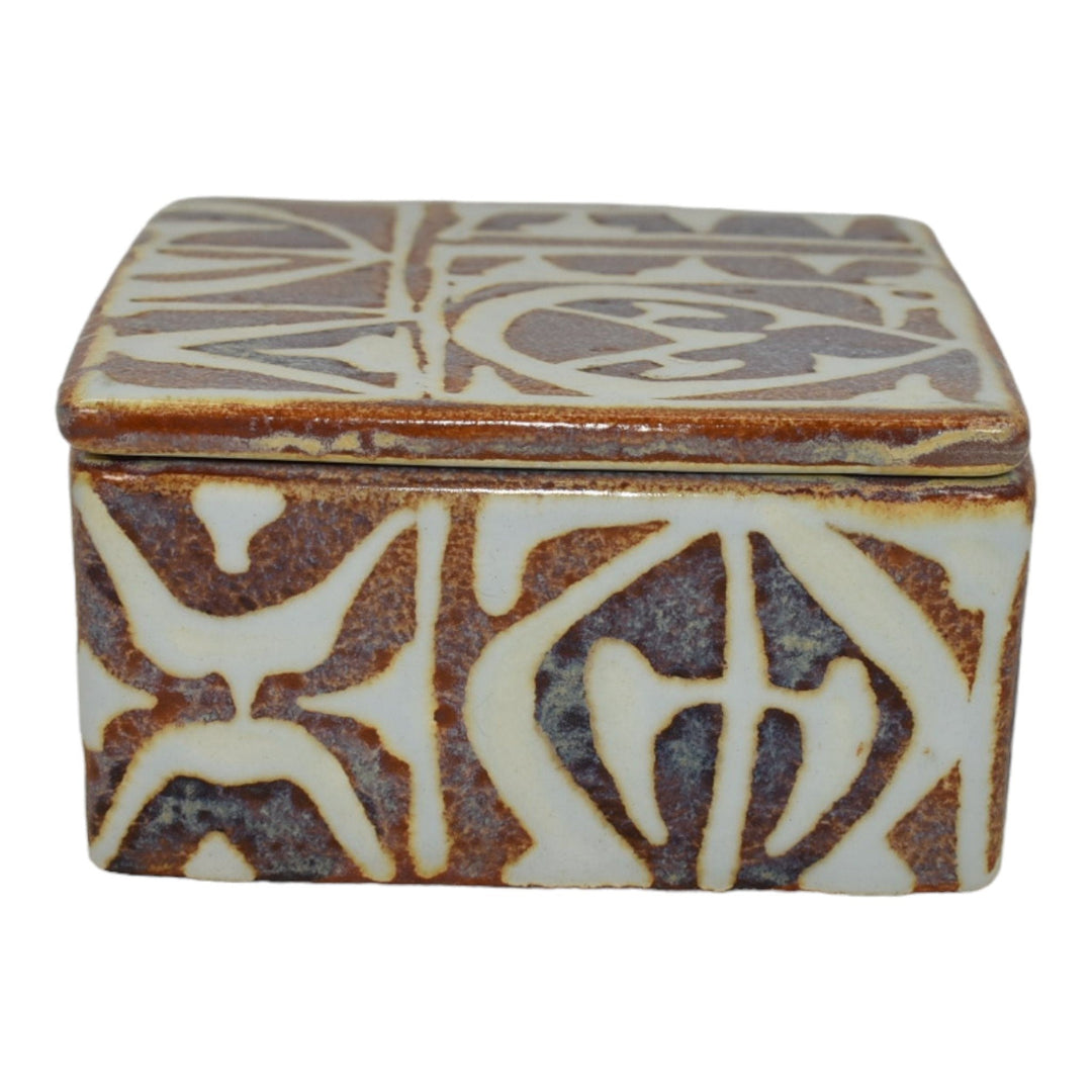 Royal Copenhagen Faience Mid Century Modern Pottery Ceramic Covered Box 3267