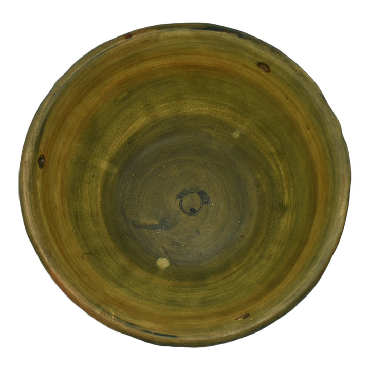 Weller Woodcraft 1920s Pottery Fox And Apples Green Brown Hanging Basket Planter