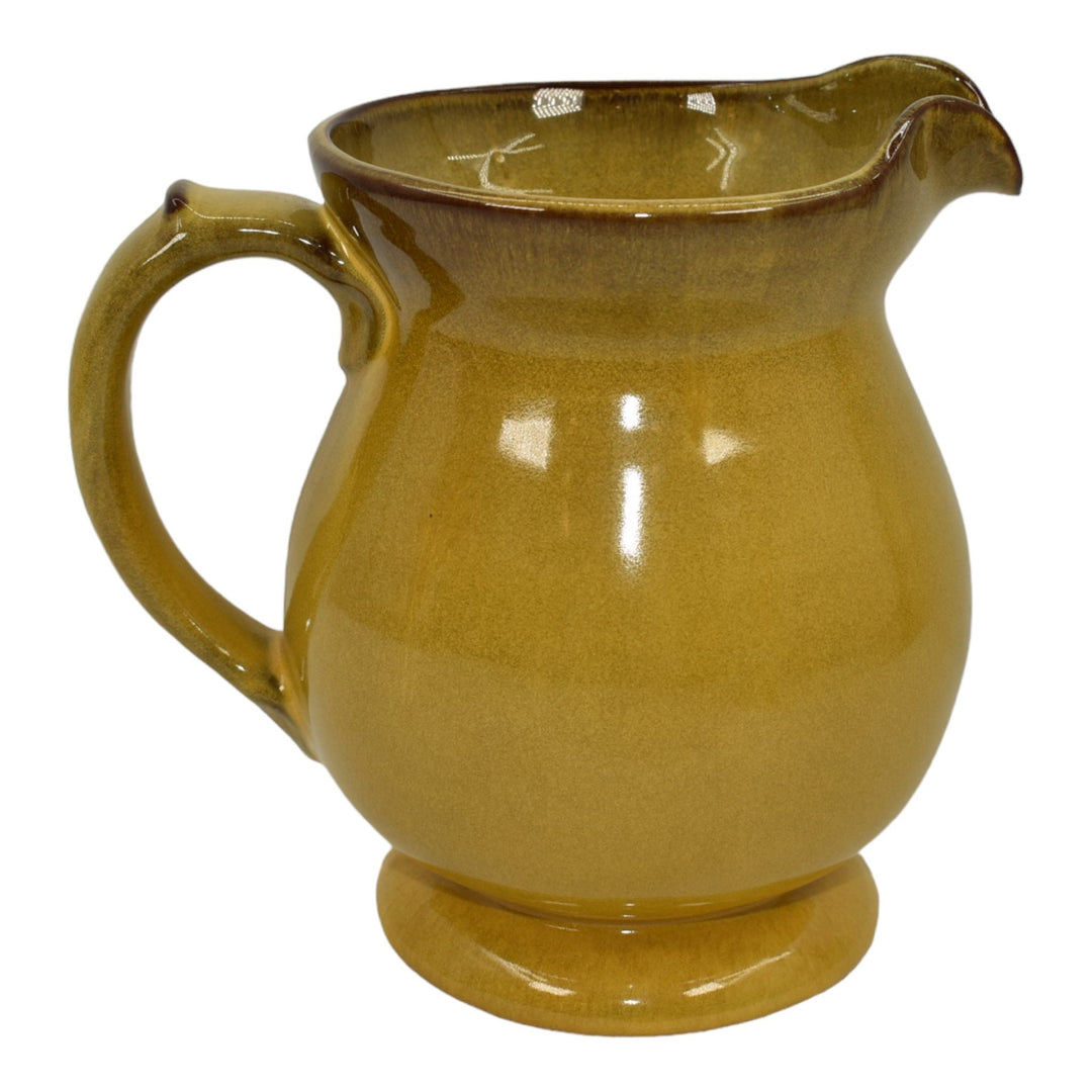 Nicodemus Vintage Mid Century Modern Art Pottery Yellow Ceramic Pitcher 84 - Just Art Pottery