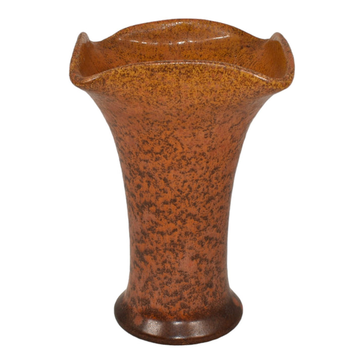 Muncie 1920s Vintage Art Deco Pottery Bittersweet Orange Ceramic Vase U-8 - Just Art Pottery