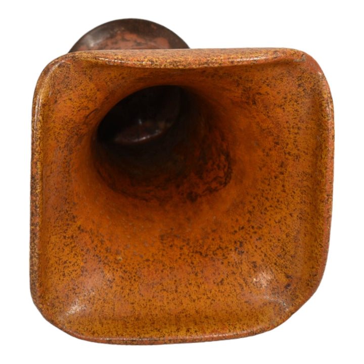 Muncie 1920s Vintage Art Deco Pottery Bittersweet Orange Ceramic Vase U-8 - Just Art Pottery